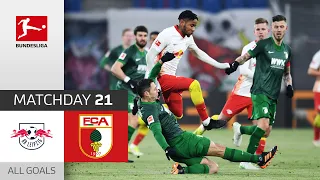 Olmo & Nkunku Consolidate Rank 2 | RB Leipzig - FC Augsburg | 2-1 | All Goals | Matchday 21