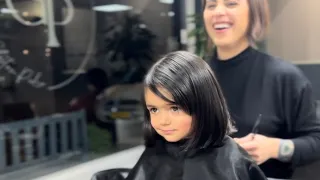 Kiki gets her first professional haircut