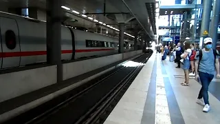 Deutsche Bahn InterCity to Dresden arriving at Berlin Hauptbahnhof, Berlin, Germany