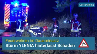 Sturm und Orkan ⚠️: YLENIA hinterlässt Schäden - Feuerwehr 🚒  teils im Dauereinsatz