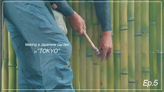 (Pro.42 - Ep.5) Creating a bamboo fence as a background for the garden.