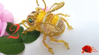 Брошь из бисера "ПЧЕЛА"/Брошь пчела/Пчела из бисера/Beaded brooch/Bee Brooch/2