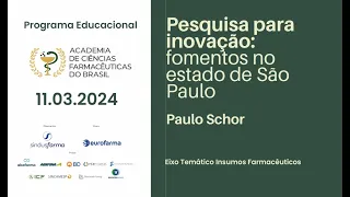 PALESTRA - "PESQUISA PARA INOVAÇÃO : FOMENTOS NO ESTADO DE SÃO PAULO"