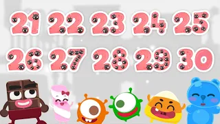 CandyBots 123 Numbers - Learn to Count Numbers from 21 to 30 in English | CandyBots Games