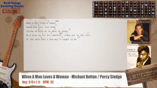 🎸 When A Man Loves A Woman - Michael Bolton / Percy Sledge Guitar Backing Track with chords / lyrics