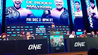 ONE on Prime Video 5 Presscon: Reinier De Ridder vs. Anatoly Malykhin (1 of 2) | 30 Nov 2022