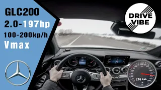 [4k] Mercedes Benz GLC 200 (2020) 197hp - POV - 0-200kph Autobahn - Vmax - TopSpeed