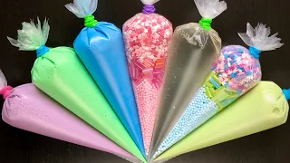 Making Fluffy Crunchy Slime With Piping bags - Satisfying Slime ASMR