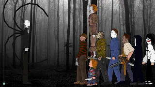 SLENDER MAN vs Jason, Freddy, IT Pennywise, Michael Myers, Leatherface, Chucky, Ghostface, Jeff