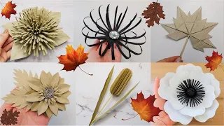 🍁 6 Fall Decor Ideas 🍂 Autumn Leaves and Flowers DIY 🍃 Easy Toilet Paper Rolls Crafts for You 🍁