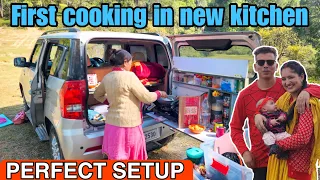 Vlog 328 | NEW KITCHEN CAMPING WITH SHIVI AND MOM. FAMILY CAR CAMPING