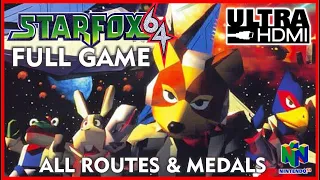 STARFOX 64 FULL GAME Walkthrough Original N64 UltraHDMI 100% MEDALS ALL ROUTES - No Commentary