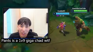 When you get Doublelift as your ADC and you completely 1v9 the game for him as Support