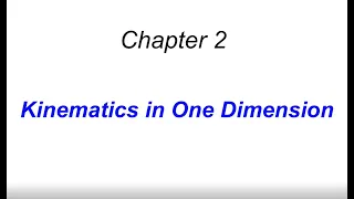 Kinematics in one dimension