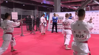 Male Team Kata RUSSIA warming up. 2015 European Karate Championships | WORLD KARATE FEDERATION