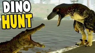 Saurian - TEENAGE RAPTOR KILLS PACHY, CHAMPSOSAURUS HUNTING - Saurian Early Access Gameplay