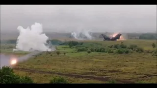 Удар сразу 10 термобарическими боеприпасами ТОС-1А попал на видео