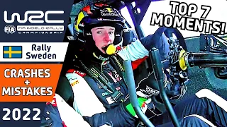 TOP 7 WRC Rally Crashes, Lucky Escapes and Mistakes from WRC Rally Sweden 2022