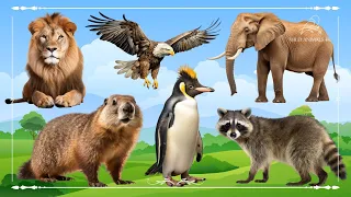 Sound Of Cute Animals, Familiar Animals: Lion, Eagle, Elephant, Beaver, Penguin & Raccoon