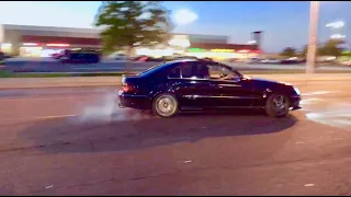 Mercedes E55 AMG INSANE Drift After Almost Getting Crashed Into!