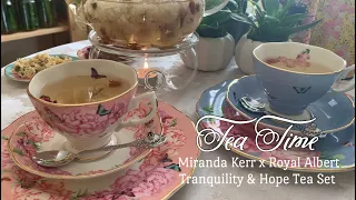 "Fine dining" at home | Unboxing Miranda Kerr x Royal Albert Tranquility & Hope Tea Sets