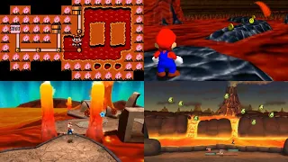 Evolution of Lava and magma Levels in Mario Games