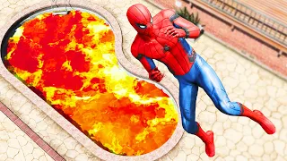 GTA 5 Spiderman Jumping Into Lava Pool (Ragdolls/Euphoria Physics) #1