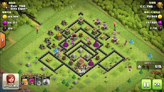 TH6 Legend league attack replay 2020 7/18 TH6 First Barchers only Legend 🏆5000+ JPN RECORD