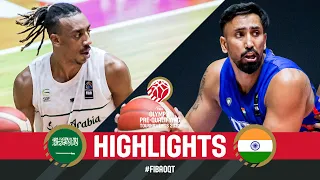 KSA 🇸🇦 v IND 🇮🇳 | Basketball Game Highlights | FIBA Olympic Pre-Qualif Tournament 2023 Syria