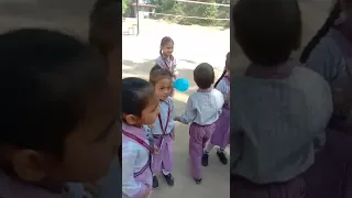 LKG & UKG students playing with balloons in NDPSSS Galore