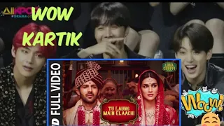 Bts reaction to Bollywood song|| Tu laung me elachi|| kartik/kirti ||bts reacting to hindi song#bts