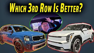 Battle For The Best 3rd Row in America | 2024 EV9 vs 2023 Telluride