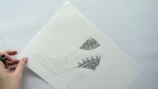 Drawing high heel boots with a fine black pen #drawingtutorial