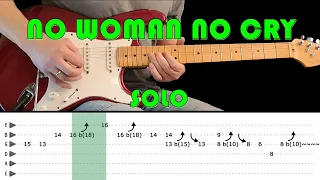 NO WOMAN NO CRY - Guitar lesson - Guitar solo with tabs (fast & slow) - Bob Marley