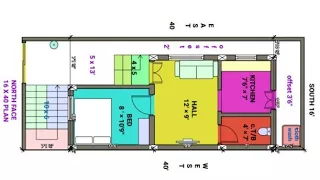 16 × 40 North face house plan