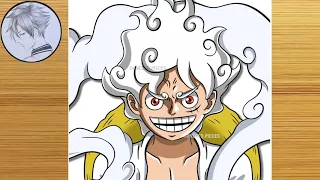 How to draw luffy gear 5 from [one piece] easy step by step l all anime drawing art