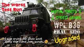 WPL B36 Ural 4320 1:16 RC Metal parts and 2speed gears upgrade The Worst Test Run (Eng Sub)