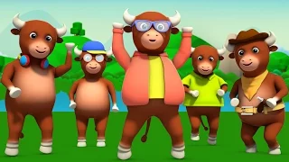 five little bulls | nursery rhymes Farmees | kids rhymes | baby songs | 3d rhymes by Farmees