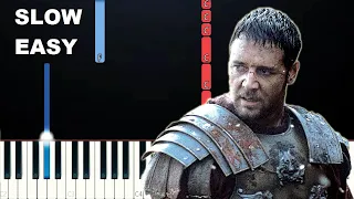 Gladiator - Now We Are Free (SLOW EASY PIANO TUTORIAL)