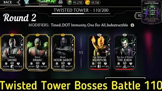 Twisted Non Fatal Tower Boss Battle 70,90,110 Fight + Reward | MK Mobile