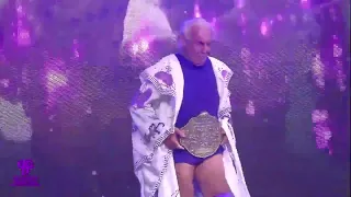 Ric Flair Final Entrance with the Big Gold Title #starcast #aew