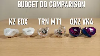 Budget Dynamic Driver Comparison Featuring KZ EDX vs TRN MT1 vs QKZ VK4