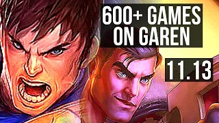 GAREN vs JAYCE (TOP) | 2.1M mastery, 11/2/8, Legendary, 600+ games | NA Diamond | v11.13