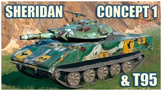 Sheridan, Concept 1B & T95 • WoT Blitz Gameplay