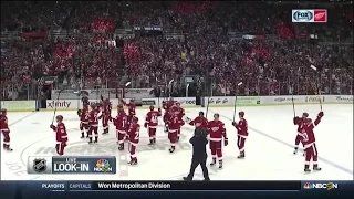 Final horn at Joe Louis Arena! Red Wings salute crowd after final game at Joe Louis Arena