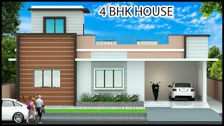 4BHK 3D House Design With Detail | 40x50 3D Home Plan With Elevation Design | Gopal Architecture
