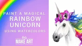 Rainbow Unicorn Watercolor Art Tutorial