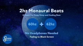 2 Hz Delta Monaural Beats – 8 hours, No Music | Deep Sleep, Healing | No headphones needed