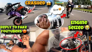 Wheelie battle with random ktm rider🥵|| Bike engine seized 😓||ktm Wheelie fail 💔@samstuntz1987