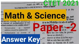 CTET Paper 2 MATH & SCIENCE Answer key 2021/CTET Math science Answer key/CTET paper 2 Answer key